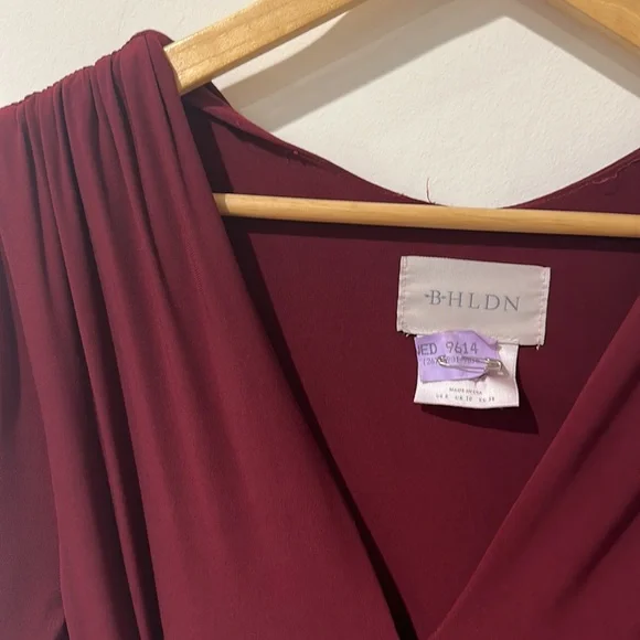 • BHLDN • Mendoza Maxi Dress Gown Burgundy Red 6 Women’s - Picture 4 of 6